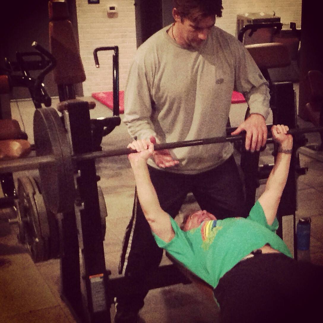 Jay with a client after training